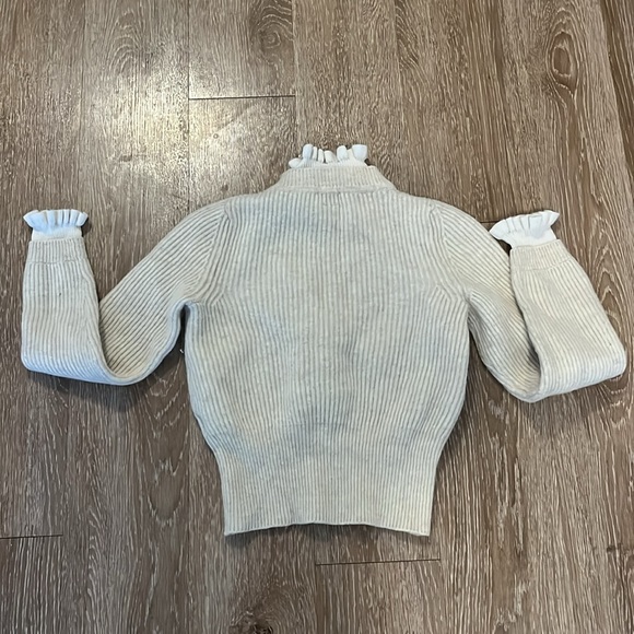 Sandro Wool Cream Ribbed Sweater - Picture 5 of 6